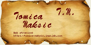 Tomica Maksić vizit kartica